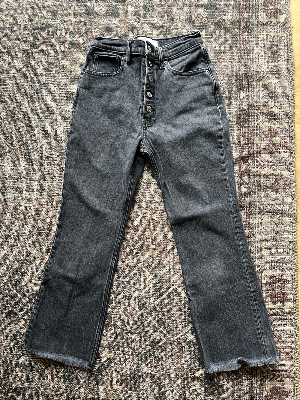 Abercrombie & Fitch Women's Straight-Leg Jeans in Washed Black